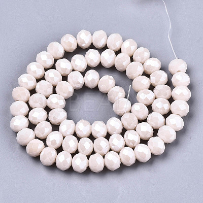 Electroplate Glass Beads Strands X-EGLA-A034-P6mm-A19-1