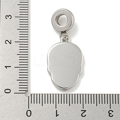 304 Stainless Steel Black Enamel European Dangle Charms STAS-U005-43P-1