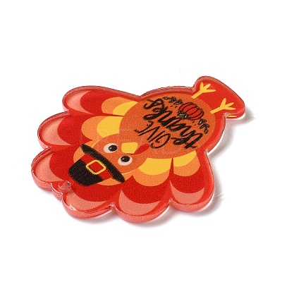Thanksgiving Day Translucent Resin Pendants RESI-K019-10B-1