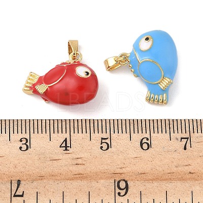 Brass Enamel Pendants KK-B143-01G-01-1
