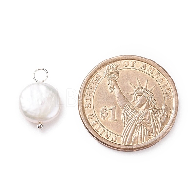 Natural Baroque Pearl Keshi Pearl Pendants PALLOY-JF01494-02-1