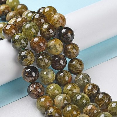 Natural Green Garnet Beads Strands G-Z034-B14-03-1
