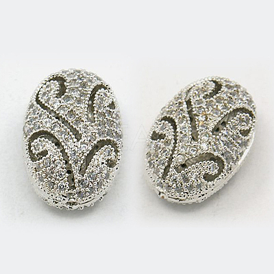 Brass Cubic Zirconia Beads ZIRC-F001-51P-1