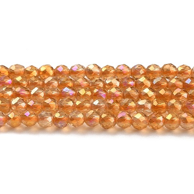 Electroplate Transparent Glass Beads Strands GLAA-H021-01A-FR06-1