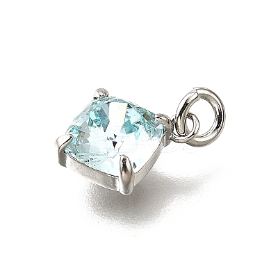 Brass Glass Charms KK-V011-35P-A-1