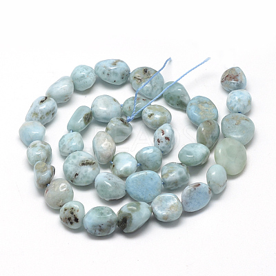 Natural Larimar Beads Strands X-G-R445-8x10-15-1