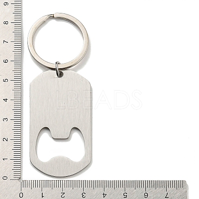 Father's Day Gift 201 Stainless Steel Oval with Word Bottle Opener Keychains LS-KEYC-E040-02P-02-1
