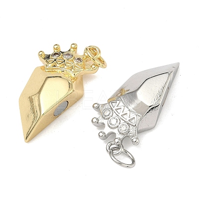 Valentine's Day Brass Micro Pave Clear Cubic Zirconia Split Pendants KK-A293-28B-G-1