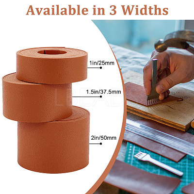 2M Flat Double Face Lychee Pattern Imitation Leather Band LC-WH0010-01C-04-1