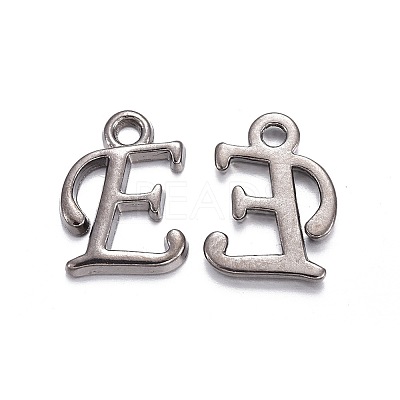 Gunmetal Plated Alloy Letter Pendants PALLOY-P097-03-E-1