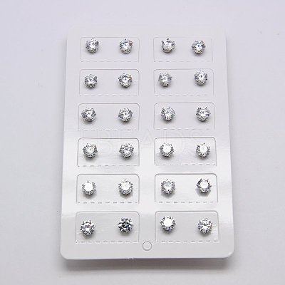 Cubic Zirconia Ear Studs STAS-E051-3F-1