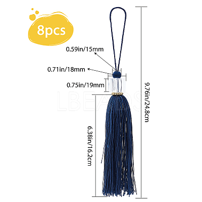 8Pcs Polyester Tassel Pendant Decorations AJEW-GF0004-66C-1