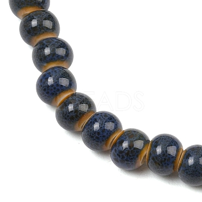 Handmade Fancy Antique Glazed Porcelain Ceramic Round Beads Strands PORC-L019-6mm-07A-1