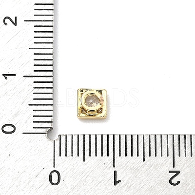 Square Brass Micro Pave Cubic Zirconia Cabochons KK-P345-13G-E02-1