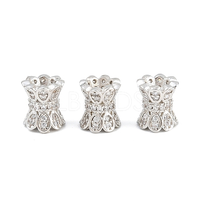 Brass Micro Pave Clear Cubic Zirconia Beads CU-CBA6A75-10P-1
