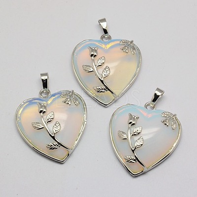 Heart Opalite Pendants X-GP356-5-1