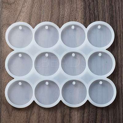 Flat Round Keychain DIY Silicone Pendant Molds SIMO-D004-01-1