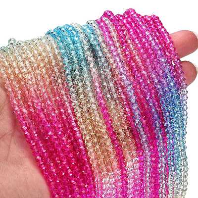Transparent Painted Glass Beads Strands X1-DGLA-A034-T4mm-A14-1