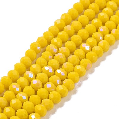 Electroplate Opaque Solid Color Glass Beads Strands X1-EGLA-A034-P6mm-L02-1