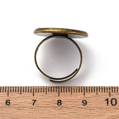 Brass Adjustable Ring Blank Base Cabochon Setting Components KK-O003-05AB-NF-1