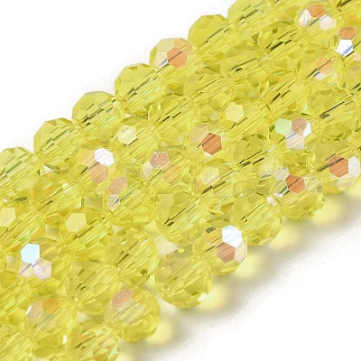 Electroplate Transparent Glass Beads Strands EGLA-A035-T6mm-L03-1