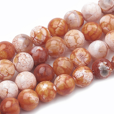 Dyed Natural Crackle Agate Beads Strands X-G-T100-03F-1