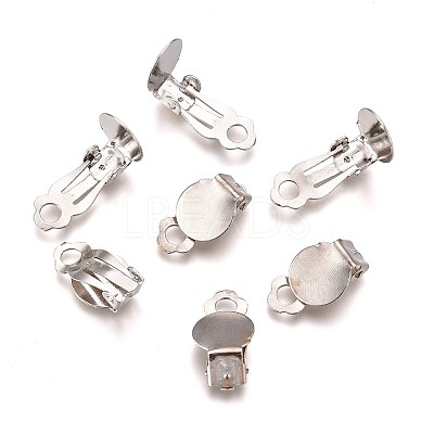 Iron Clip-on Earring Settings X-IFIN-R204-09-1