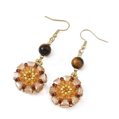 Glass Seed Beads Dangle Earrings EJEW-MZ00763-03-1