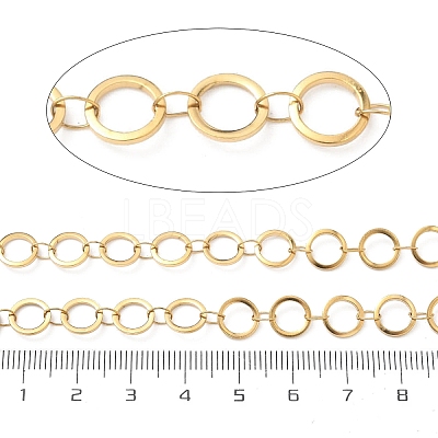 304 Stainless Steel Ring Link Chains CHS-G044-05G-05-1