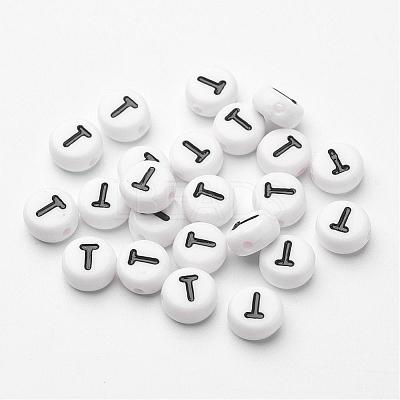 Acrylic Horizontal Hole Letter Beads X-PL37C9070-T-1