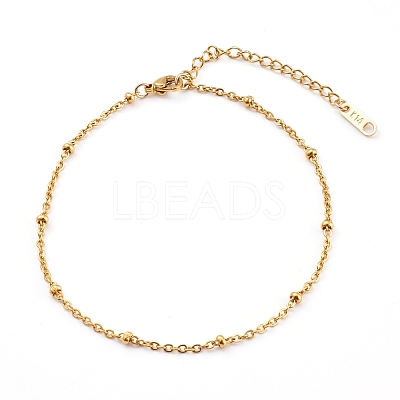 304 Stainless Steel Satellite Chain Anklets AJEW-AN00393-1