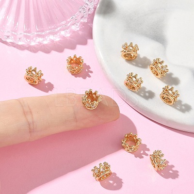 SHEGRACE Brass Micro Pave Clear Cubic Zirconia European Beads XGRQ4G529-685G-1