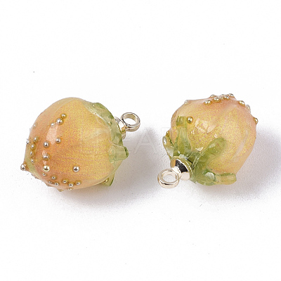Handmade Epoxy Resin Flower Pendants X-KY-S163-103E-1
