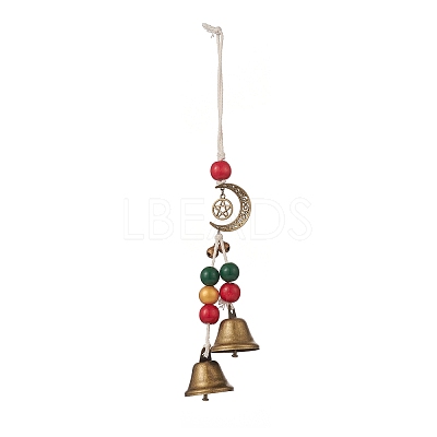 Christmas Theme Schima Wood Beaded Pendant Decorations HJEW-JM00926-1