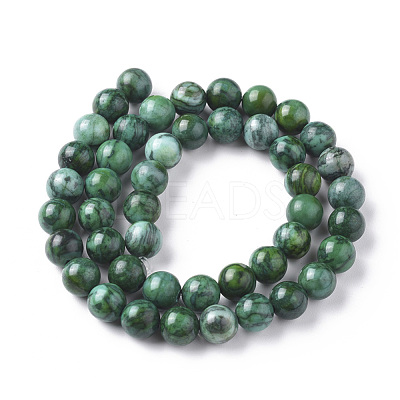 Natural Map Stone Picasso Jasper Beads Strands G-F668-29-8mm-1