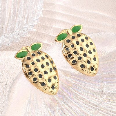 304 Stainless Steel Enamel Stud Earrings SA-CBA46AF-10G-1