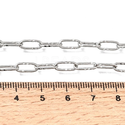 4MM 304 Stainless Steel Textured Paperclip Chain Necklaces for Man and Women SA-CBAB767-12P-1