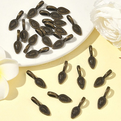 Tibetan Style Alloy Glue-on Flat Pad Bails LS-X-TIBEP-Q064-183AB-NR-1