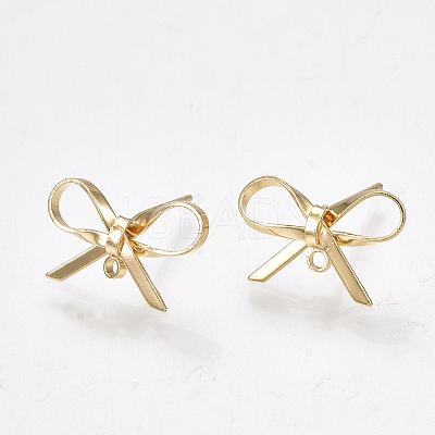 Brass Stud Earring Findings X1-KK-S350-013G-1