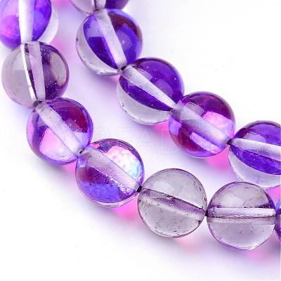 Synthetic Moonstone Beads Strands G-R375-10mm-B-1