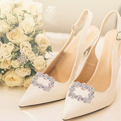 2 Styles Alloy Rhinestone Shoe Decorations FIND-GO0002-24-1