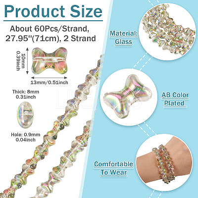 Electroplate Transparent Glass Beads Strands GLAA-TAC0028-009D-1