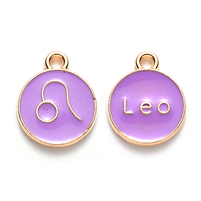 Alloy Enamel Pendants X-ENAM-S124-01B-01G-1