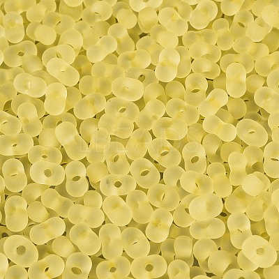 FGB Frosted Transparent Glass Seed Beads SEED-N013-06A-02-1