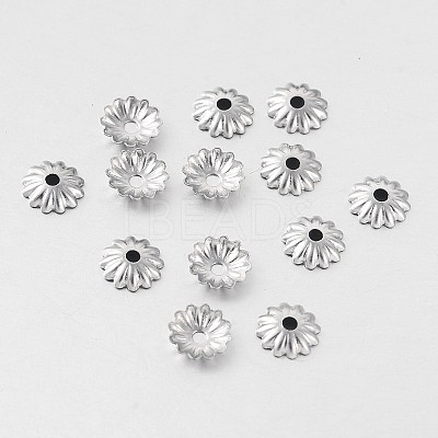 Tarnish Resistant Multi-Petal 316 Surgical Stainless Steel Flower Bead Caps STAS-M257-05-1