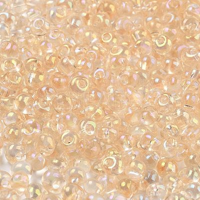 6/0 Inside Colours Fringe Glass Seed Beads SEED-A034-03H-1