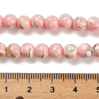 Assembled Synthetic Stone and Trochus Shell Beads Strands G-B128-08B-03-1
