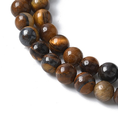 Round Tiger Eye Beads Strands Z0RQT011-AB-1