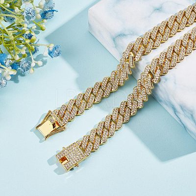 Crystal Rhinestone Tennis Necklace NJEW-WH0009-13-1