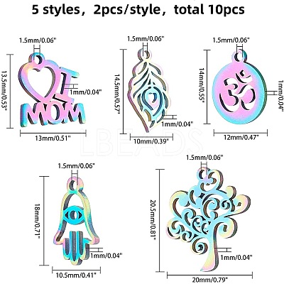201 Stainless Steel Pendants STAS-AR0001-02-1